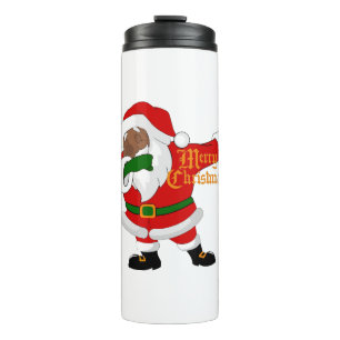 schwarzer Santa-Klaus Thermosbecher