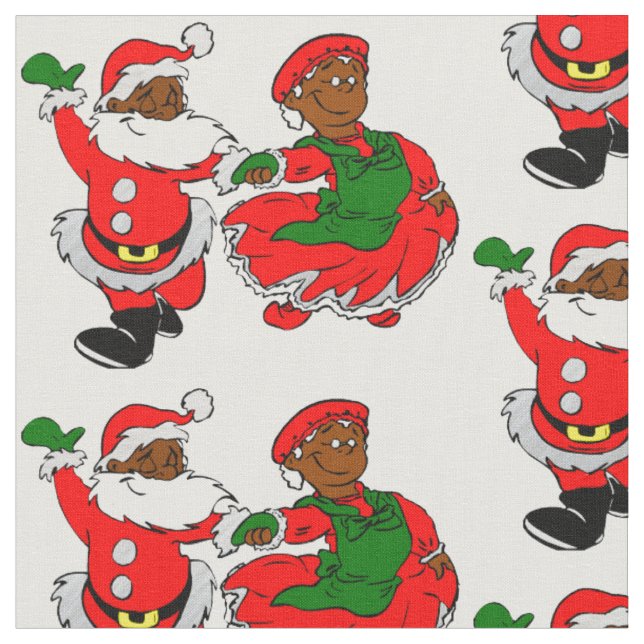 schwarzer Santa Mrs Claus Stoff (Nahaufnahme)