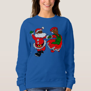 schwarzer Santa Mrs. Claus Sweatshirt
