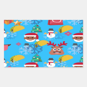 Schwarzer Santa-Taco-Weihnachten Rechteckiger Aufkleber