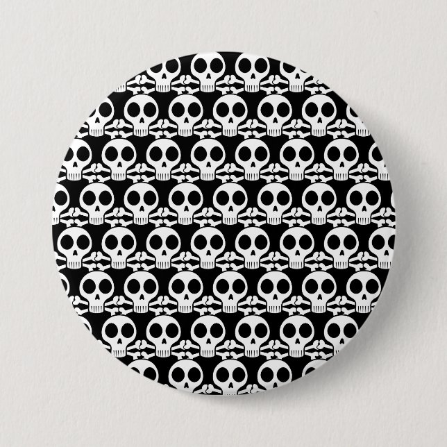 schwarzer Schädel Button (Vorderseite)