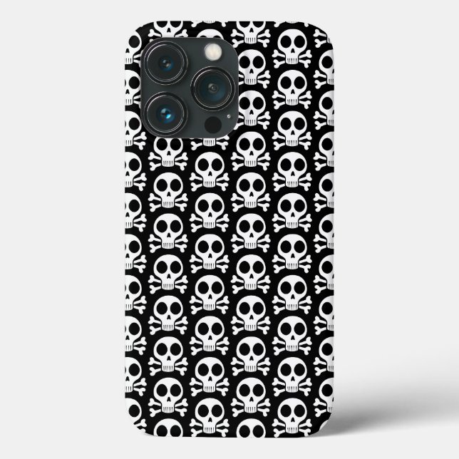 schwarzer Schädel Case-Mate iPhone Hülle (Rückseite)