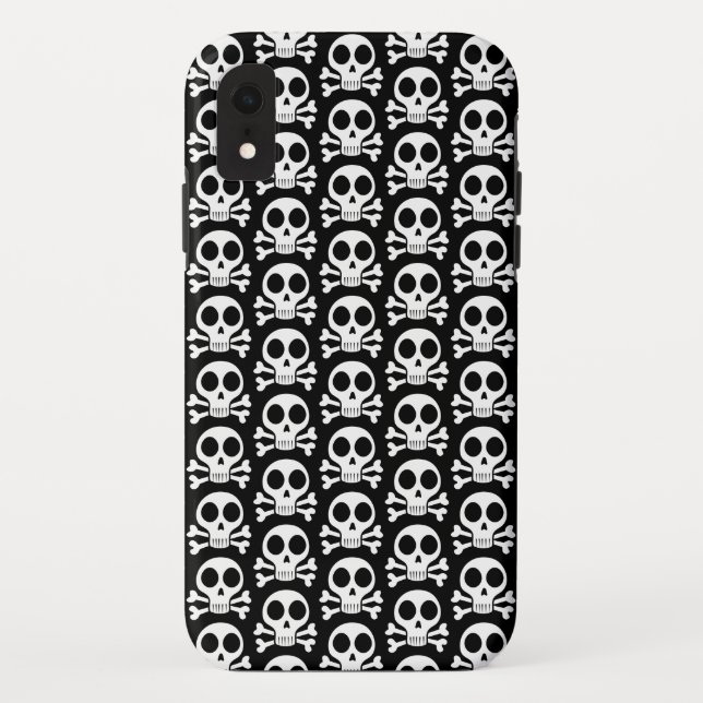 schwarzer Schädel Case-Mate iPhone Hülle (Rückseite)
