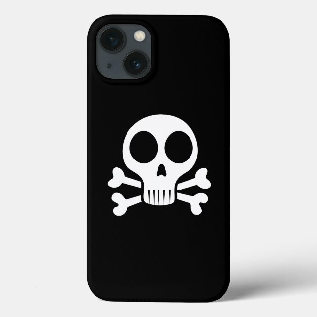 schwarzer Schädel Case-Mate iPhone Hülle (Rückseite)