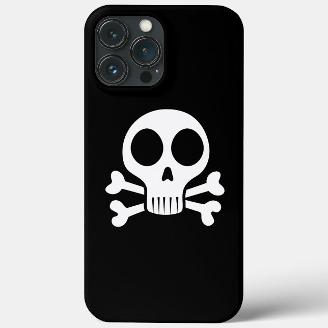 schwarzer Schädel Case-Mate iPhone Hülle (Rückseite)