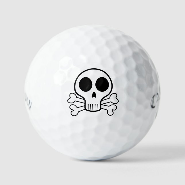 schwarzer Schädel Golfball (Vorderseite)