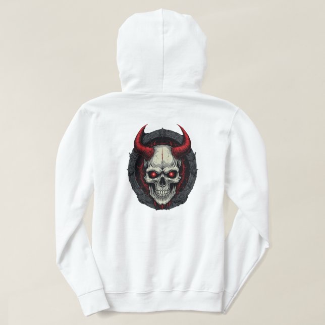 Schwarzer Schädel Hoodie (Design Rückseite)