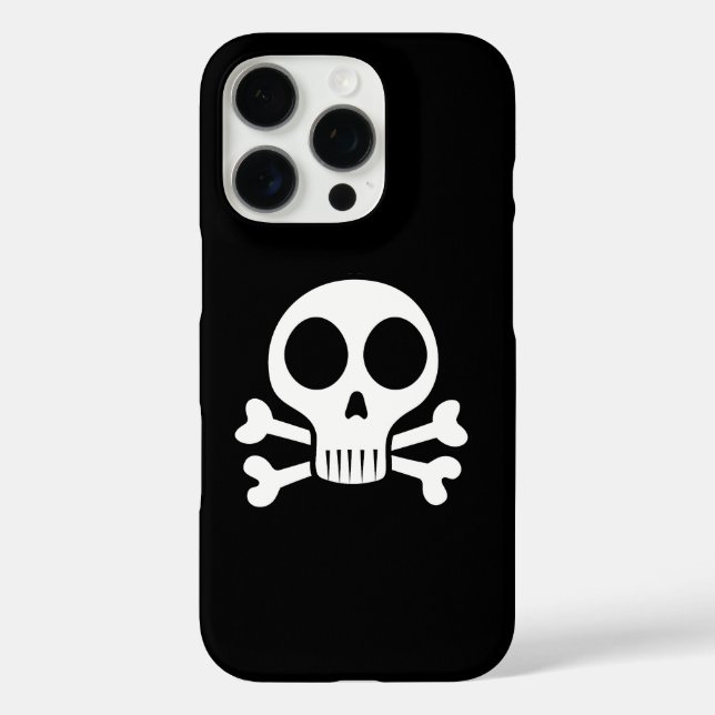 schwarzer Schädel iPhone 16 Pro Hülle (Rückseite)