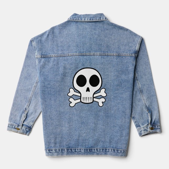 schwarzer Schädel Jeansjacke (Rückseite)