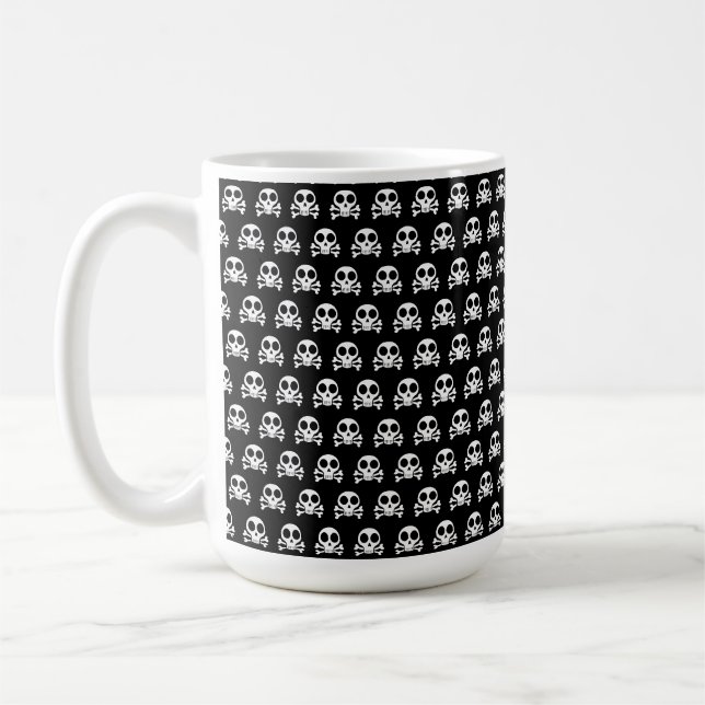 schwarzer Schädel Kaffeetasse (Links)