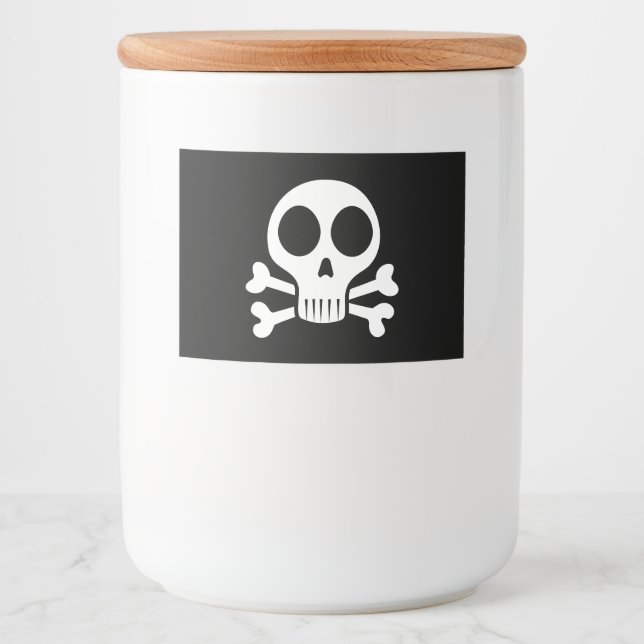 schwarzer Schädel Lebensmitteletikett (Vorderseite)