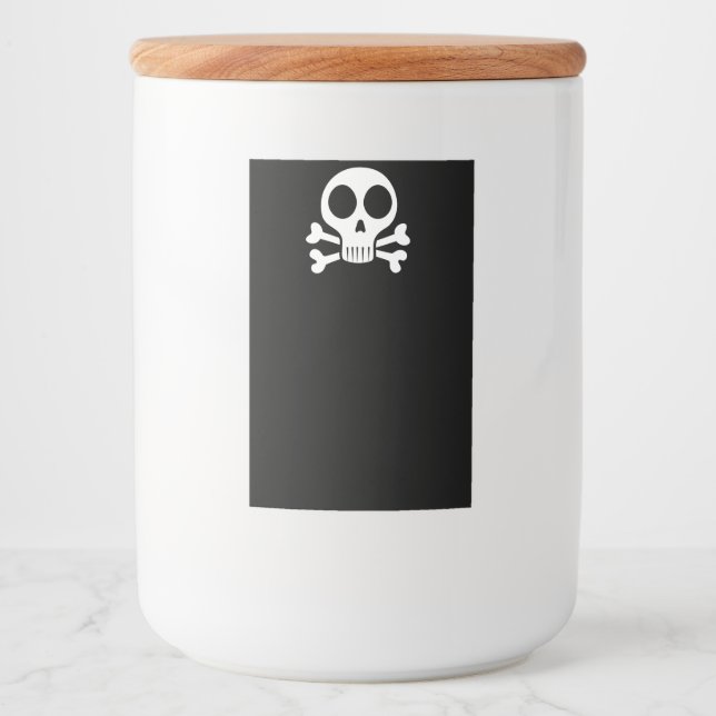 schwarzer Schädel Lebensmitteletikett (Vorderseite)