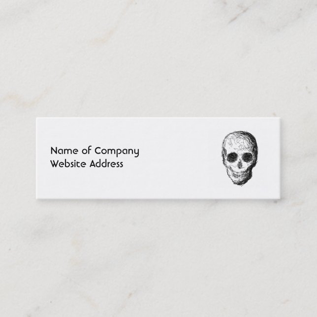 Schwarzer Schädel Mini Visitenkarte (Vorderseite)