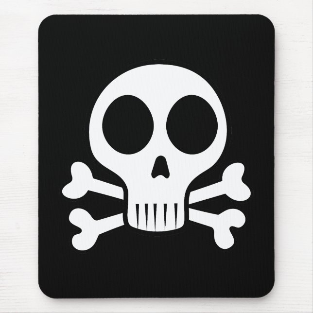 schwarzer Schädel Mousepad (Vorne)