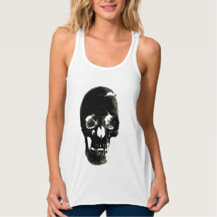 Schwarzer Schädel - Negatives Bild Tank Top