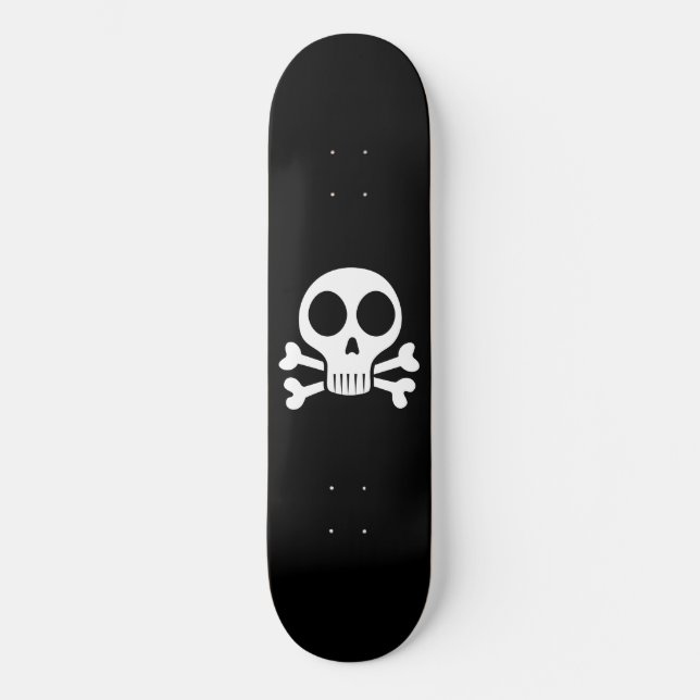 schwarzer Schädel Skateboard (Vorderseite)
