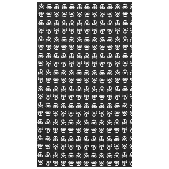 schwarzer Schädel Tischdecke (Vorderseite)