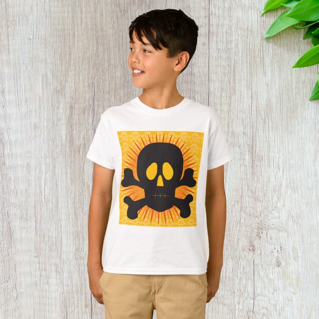 Schwarzer Schädel und Crossbones T-Shirt (Von Creator hochgeladen)