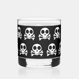 schwarzer Schädel Whiskyglas
