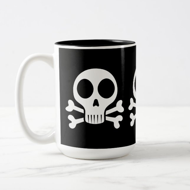 schwarzer Schädel Zweifarbige Tasse (Links)