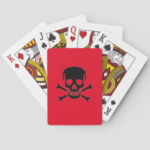 Schwarzer Schädelroter Poker spielt Karten Spielkarten