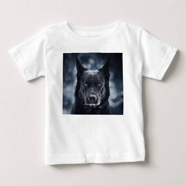 Schwarzer Schäfer Baby T-shirt (Vorderseite)
