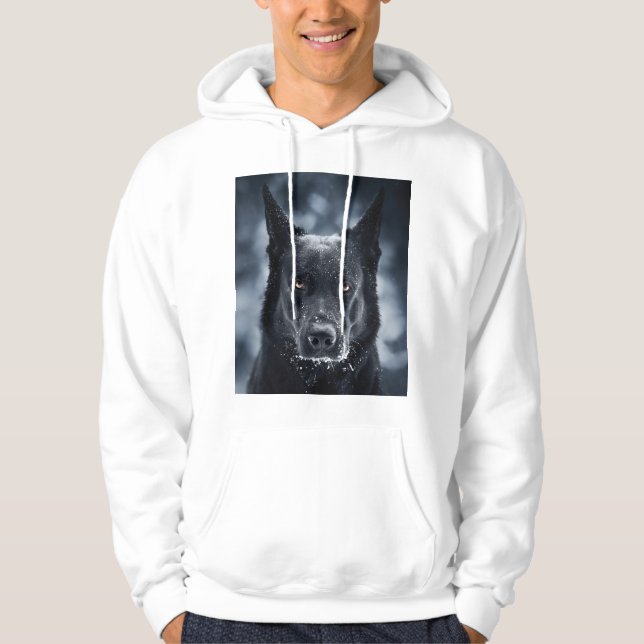 Schwarzer Schäfer Hoodie (Vorderseite)