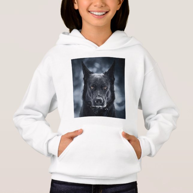 Schwarzer Schäfer Hoodie (Vorderseite)