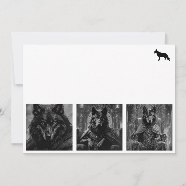 Schwarzer Schäferhund Dankeskarte (Rückseite)