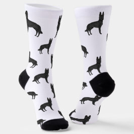 Schwarzer Schäferhund GSD Niedlich Cartoon Dog Mus Socken