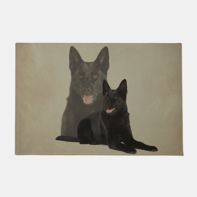 Schwarzer Schäferhund-Hund - GSD Fußmatte (Vorderseite)