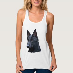 Schwarzer Schäferhund-Hund Tank Top