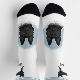 Schwarzer Schäferhund mit Individuelle Name Socken