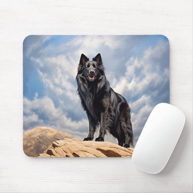 Schwarzer Schäferhund Mousepad (Mit Mouse)