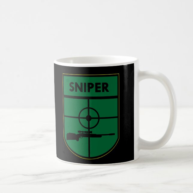 Schwarzer Scharfschütze-Flecken Kaffeetasse (Rechts)