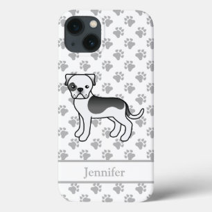 Schwarzer Schecke American Bulldog Cartoon-Hund &  Case-Mate iPhone Hülle