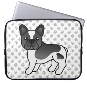 Schwarzer Schecke Französische Bulldogge Süße Cart Laptopschutzhülle