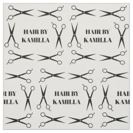 Schwarzer Schere Frame Haar Styllist Name hinzufüg Stoff