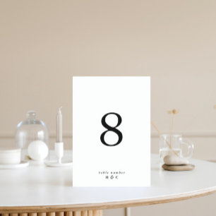 Schwarzer Schlichter Hochzeitstisch Tischnummer