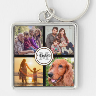 Schwarzer Schlüsselanhänger aus Monogramm-Foto