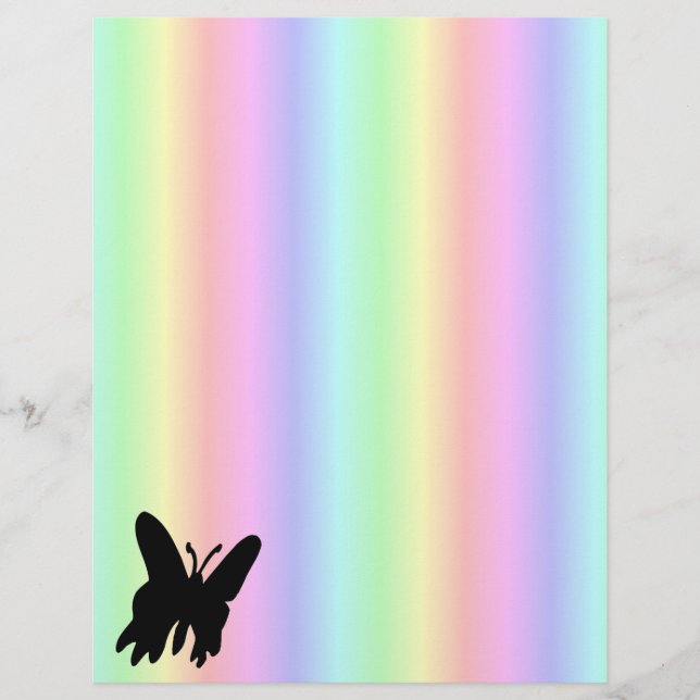 Schwarzer Schmetterling auf Pastell Rainbow Flyer (Vorne)