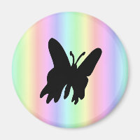 Schwarzer Schmetterling auf Pastell Rainbow
