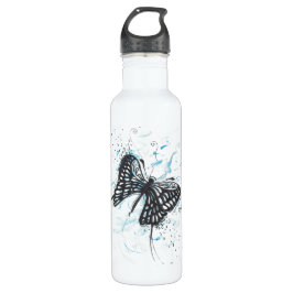 Schwarzer Schmetterling  Edelstahlflasche