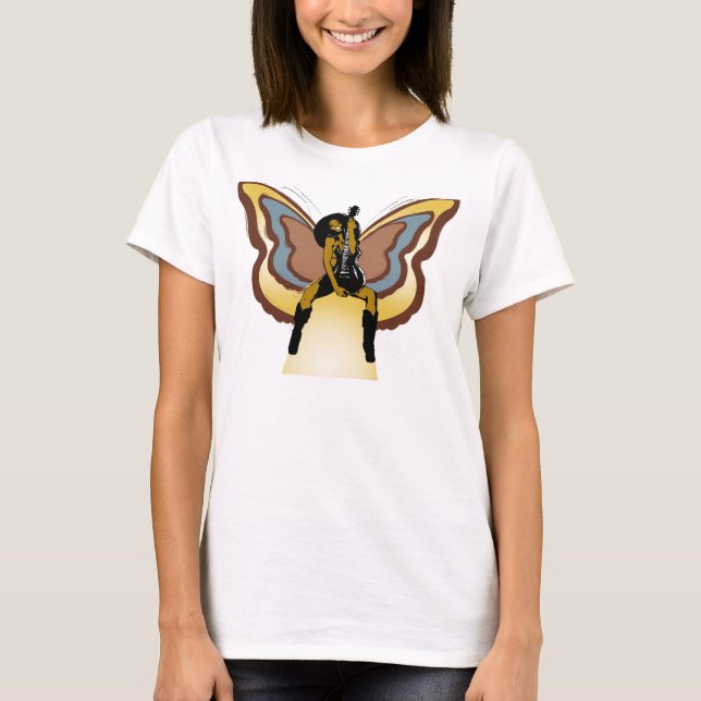 Schwarzer Schmetterling T-Shirt (Vorderseite)