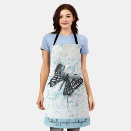 Schwarzer Schmetterling, weiß Print Schürze