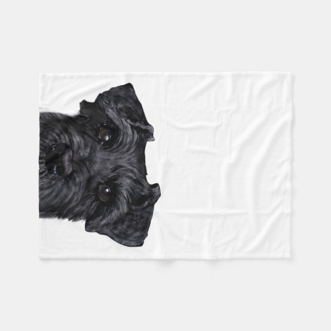 Schwarzer Schnauzer Fleecedecke (Vorderseite (Horizontal))