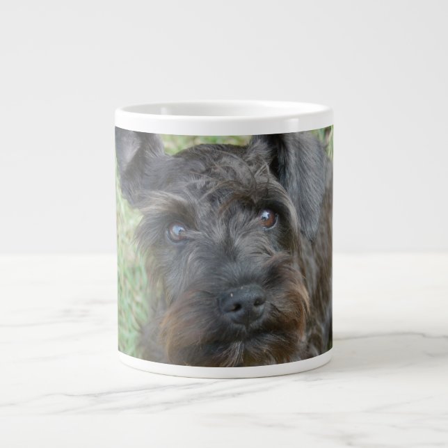 Schwarzer Schnauzer Jumbo-Tasse (Vorderseite)