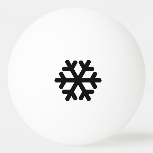 Schwarzer Schneeflocken Tischtennisball (Vorderseite)