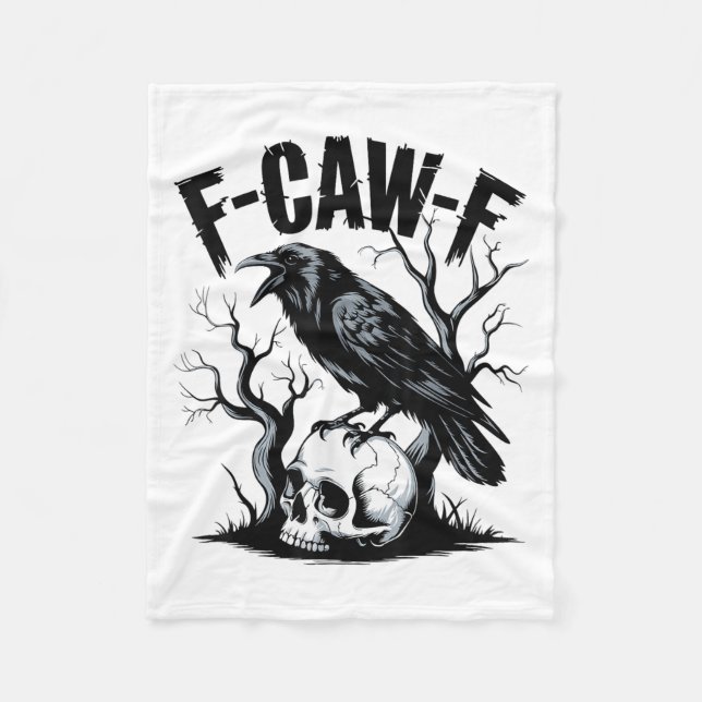 Schwarzer Schnitt, F-caw-f Funny Black Bird Fleecedecke (Vorderseite)