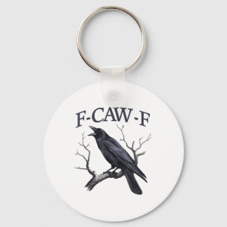 Schwarzer Schnitt, F-caw-f Funny Black Bird Schlüsselanhänger